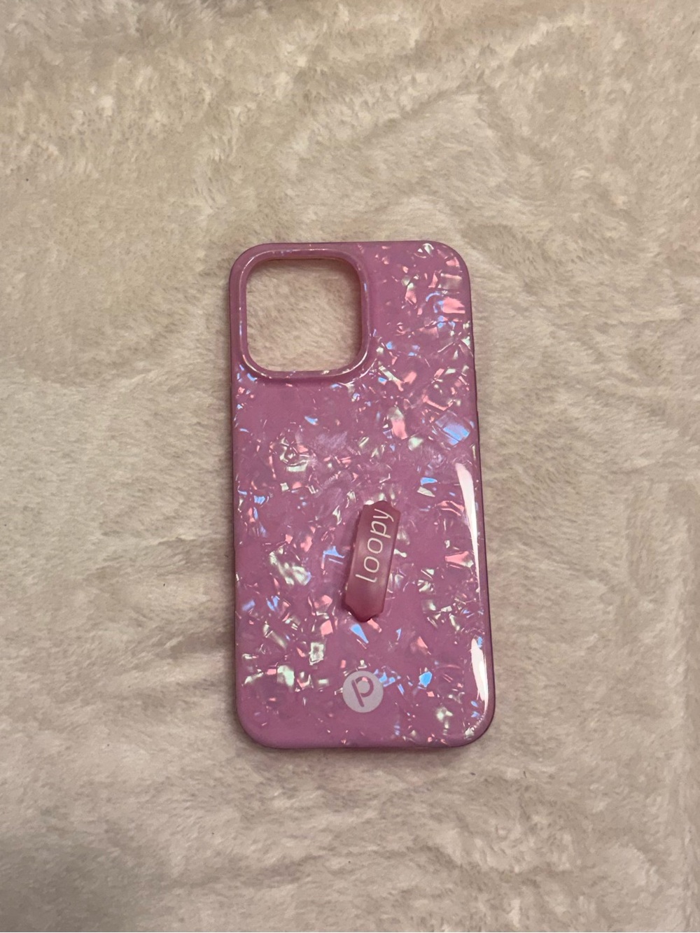 Loopy Case Pink Iridescent Phone Case with Built-In Grip